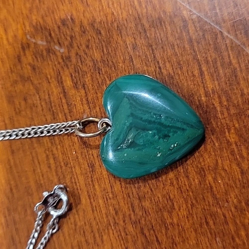 Malachite heart pendant
